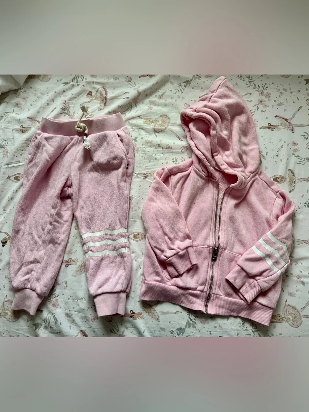 Sol Angeles 2T Pink Waves Hoodie Jogger Set Girls Toddler Zip Sweatshirt Pants